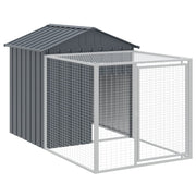 Chicken Cage with Run Anthracite 46.1"x79.1"x48.4" Galvanized Steel