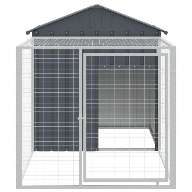 Chicken Cage with Run Anthracite 46.1"x79.1"x48.4" Galvanized Steel