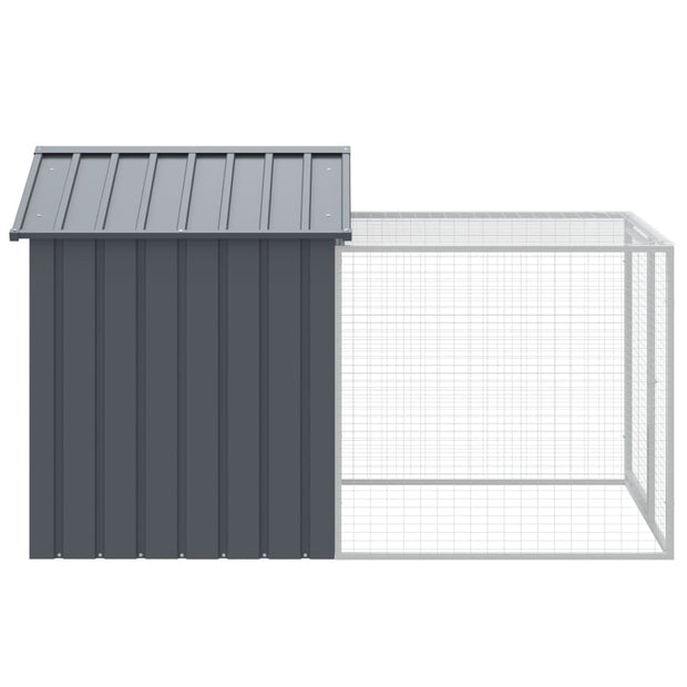 Chicken Cage with Run Anthracite 46.1"x79.1"x48.4" Galvanized Steel