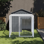 Chicken Cage with Run Anthracite 46.1"x79.1"x48.4" Galvanized Steel