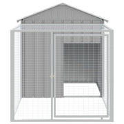 Chicken Cage with Run Light Gray 46.1"x79.1"x48.4" Galvanized Steel