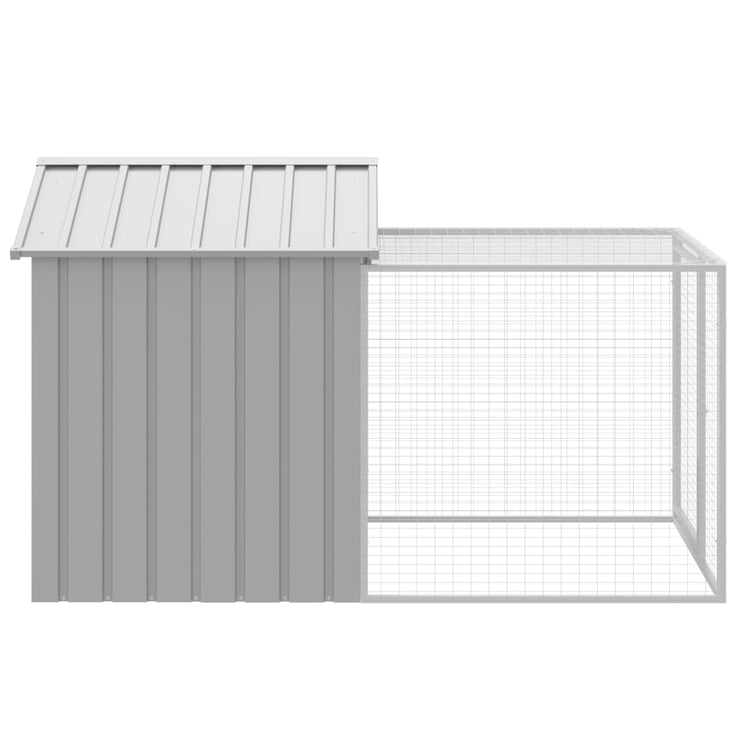 Chicken Cage with Run Light Gray 46.1"x79.1"x48.4" Galvanized Steel