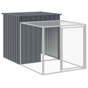 Chicken Cage with Run Anthracite 43.3"x79.1"x43.3" Galvanized Steel