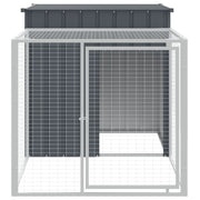 Chicken Cage with Run Anthracite 43.3"x79.1"x43.3" Galvanized Steel