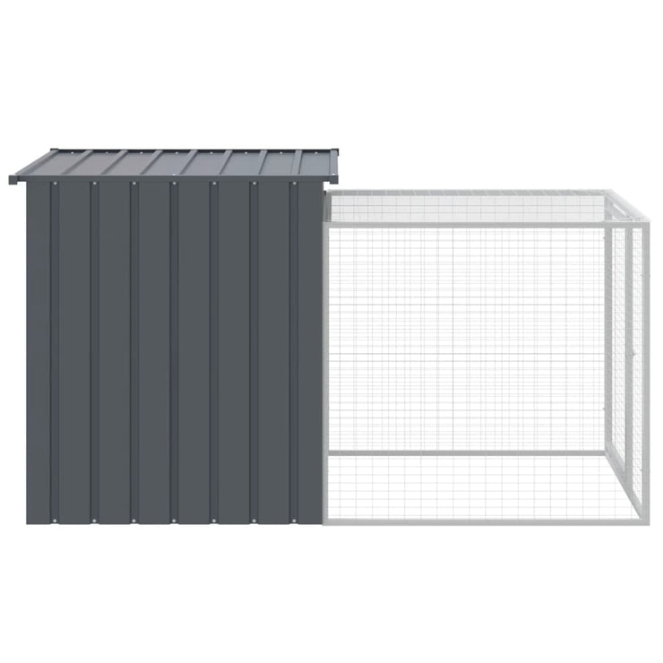 Chicken Cage with Run Anthracite 43.3"x79.1"x43.3" Galvanized Steel