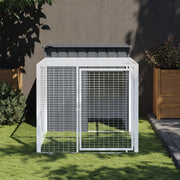 Chicken Cage with Run Anthracite 43.3"x79.1"x43.3" Galvanized Steel