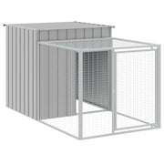 Chicken Cage with Run Light Gray 43.3"x79.1"x43.3" Galvanized Steel