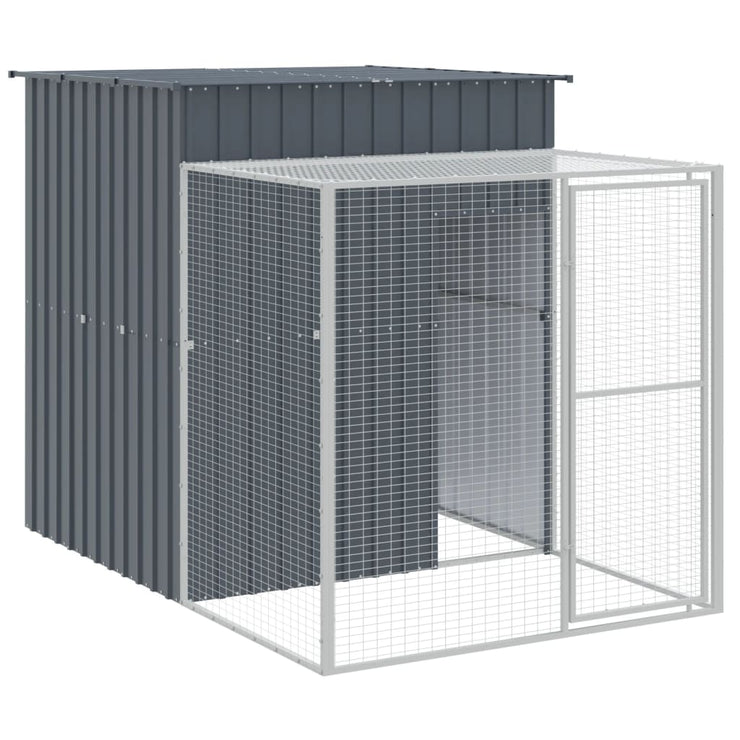 Chicken Cage with Run Anthracite 65"x98.8"x71.3" Galvanized Steel