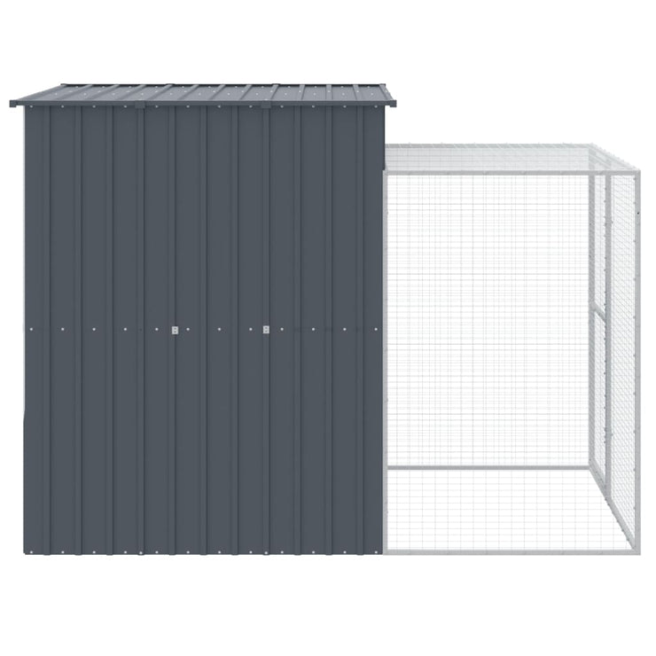 Chicken Cage with Run Anthracite 65"x98.8"x71.3" Galvanized Steel