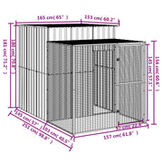 Chicken Cage with Run Anthracite 65"x98.8"x71.3" Galvanized Steel