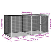 Chicken Cage with Roof Anthracite 79.9"x38.6"x35.4" Galvanized Steel