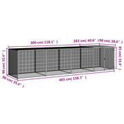 Chicken Cage with Roof Anthracite 158.7"x38.6"x35.4" Galvanized Steel