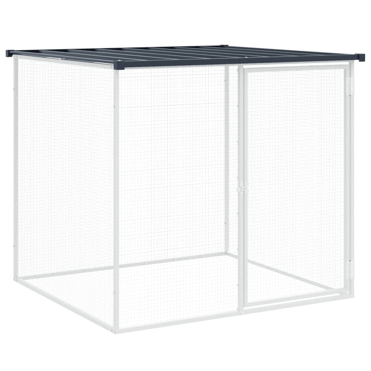 Chicken Cage with Roof Anthracite 394.9"x38.6"x35.4" Galvanized Steel