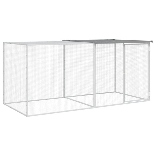 Chicken Cage with Roof Light Gray 79.9"x38.6"x35.4" Galvanized Steel