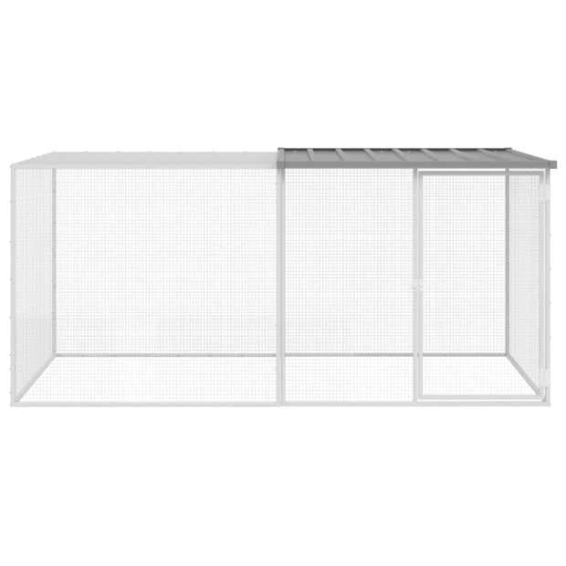 Chicken Cage with Roof Light Gray 79.9"x38.6"x35.4" Galvanized Steel