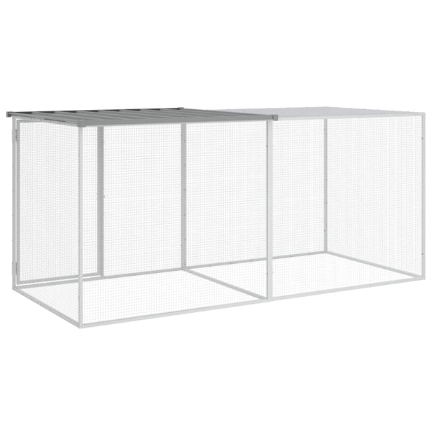 Chicken Cage with Roof Light Gray 79.9"x38.6"x35.4" Galvanized Steel