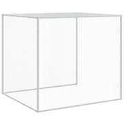 Chicken Cage with Roof Light Gray 158.7"x38.6"x35.4" Galvanized Steel