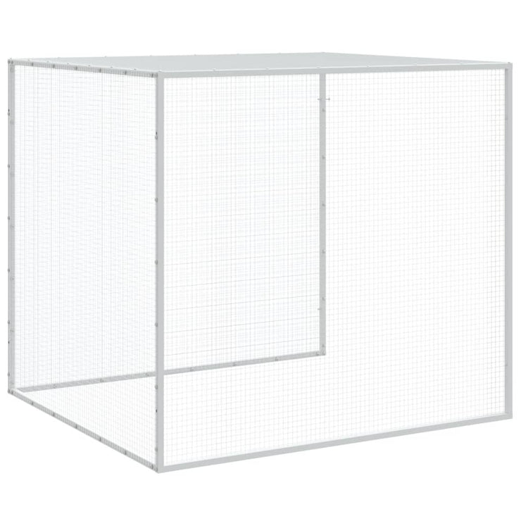 Chicken Cage with Roof Light Gray 158.7"x38.6"x35.4" Galvanized Steel