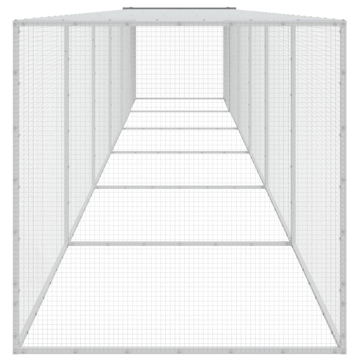 Chicken Cage with Roof Light Gray 237.4"x38.6"x35.4" Galvanized Steel