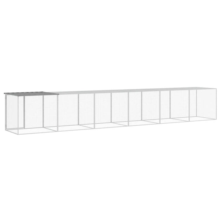 Chicken Cage with Roof Light Gray 237.4"x38.6"x35.4" Galvanized Steel