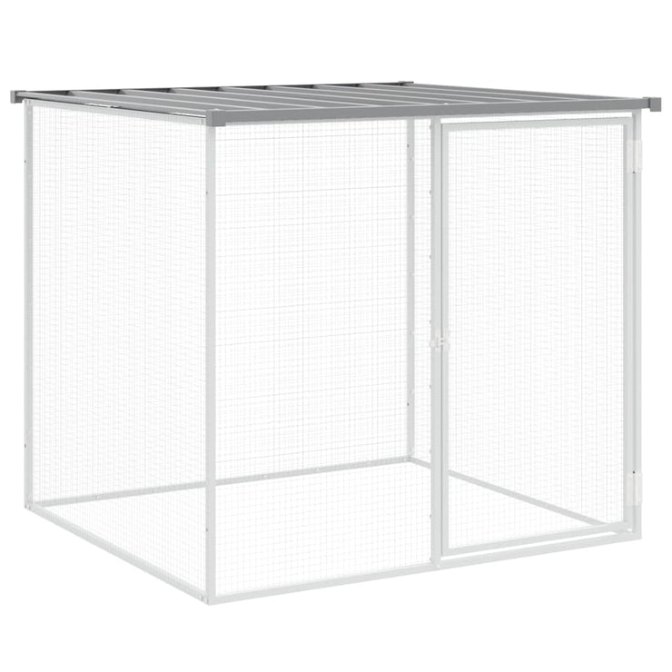 Chicken Cage with Roof Light Gray 237.4"x38.6"x35.4" Galvanized Steel