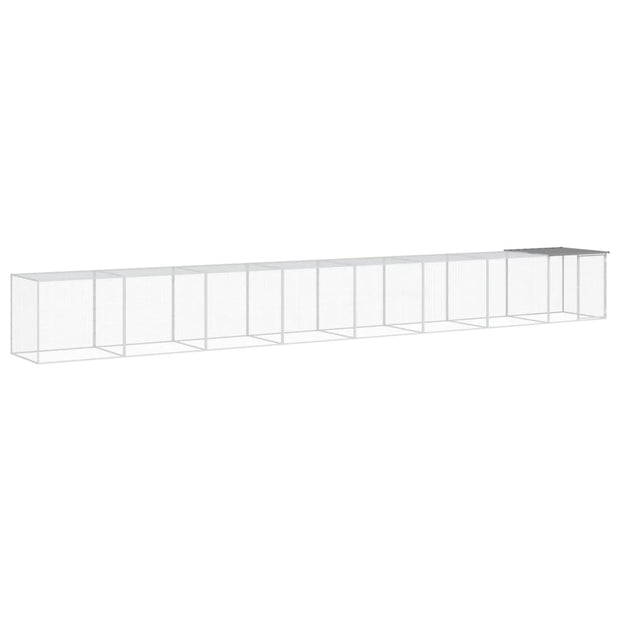 Chicken Cage with Roof Light Gray 316.1"x38.6"x35.4" Galvanized Steel