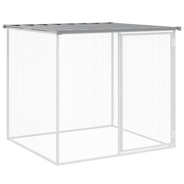 Chicken Cage with Roof Light Gray 316.1"x38.6"x35.4" Galvanized Steel