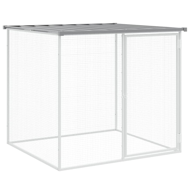 Chicken Cage with Roof Light Gray 394.9"x38.6"x35.4" Galvanized Steel