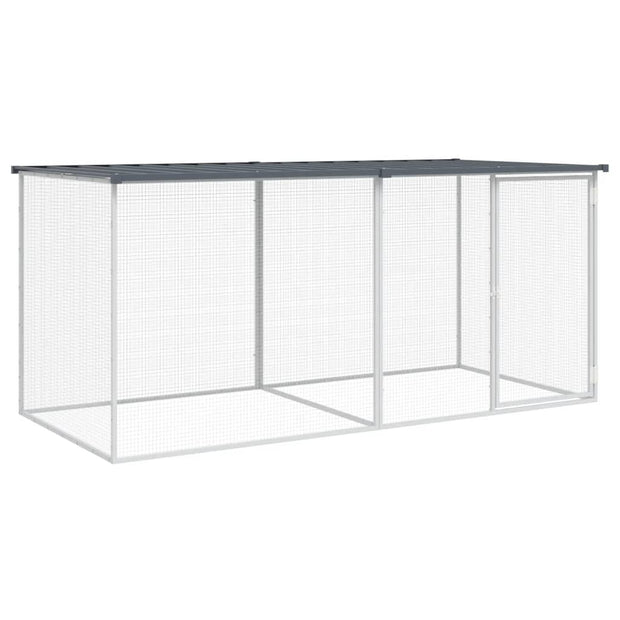 Chicken Cage with Roof Anthracite 79.9"x38.6"x35.4" Galvanized Steel