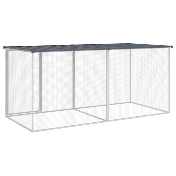 Chicken Cage with Roof Anthracite 79.9"x38.6"x35.4" Galvanized Steel