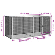 Chicken Cage with Roof Anthracite 79.9"x38.6"x35.4" Galvanized Steel