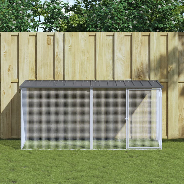 Chicken Cage with Roof Anthracite 79.9"x38.6"x35.4" Galvanized Steel