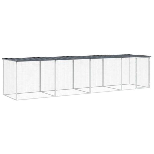 Chicken Cage with Roof Anthracite 158.7"x38.6"x35.4" Galvanized Steel