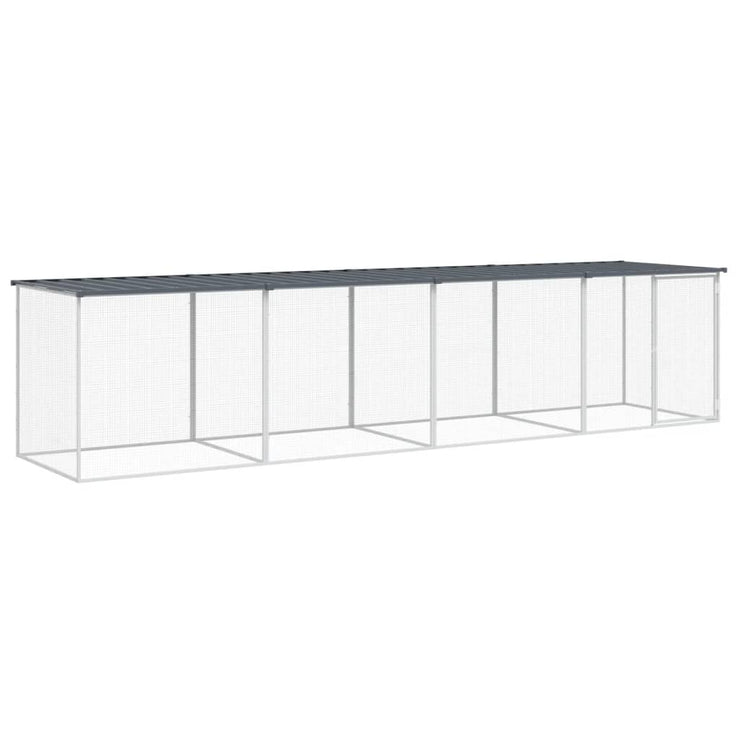 Chicken Cage with Roof Anthracite 158.7"x38.6"x35.4" Galvanized Steel