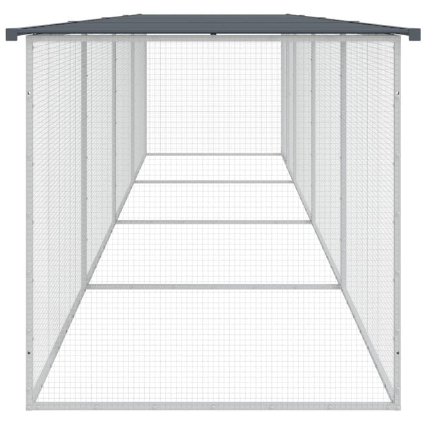 Chicken Cage with Roof Anthracite 158.7"x38.6"x35.4" Galvanized Steel