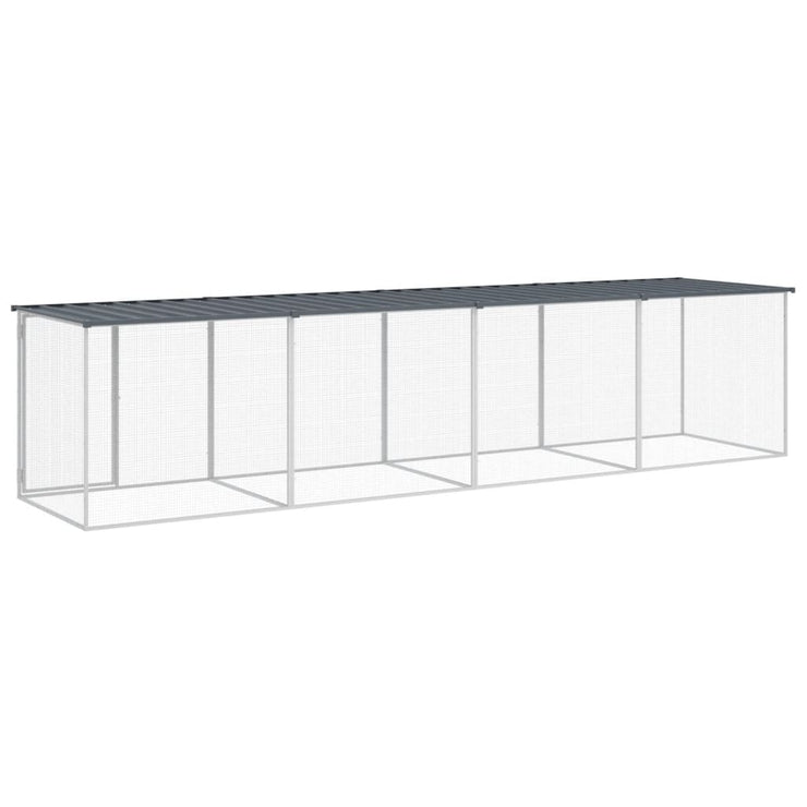 Chicken Cage with Roof Anthracite 158.7"x38.6"x35.4" Galvanized Steel