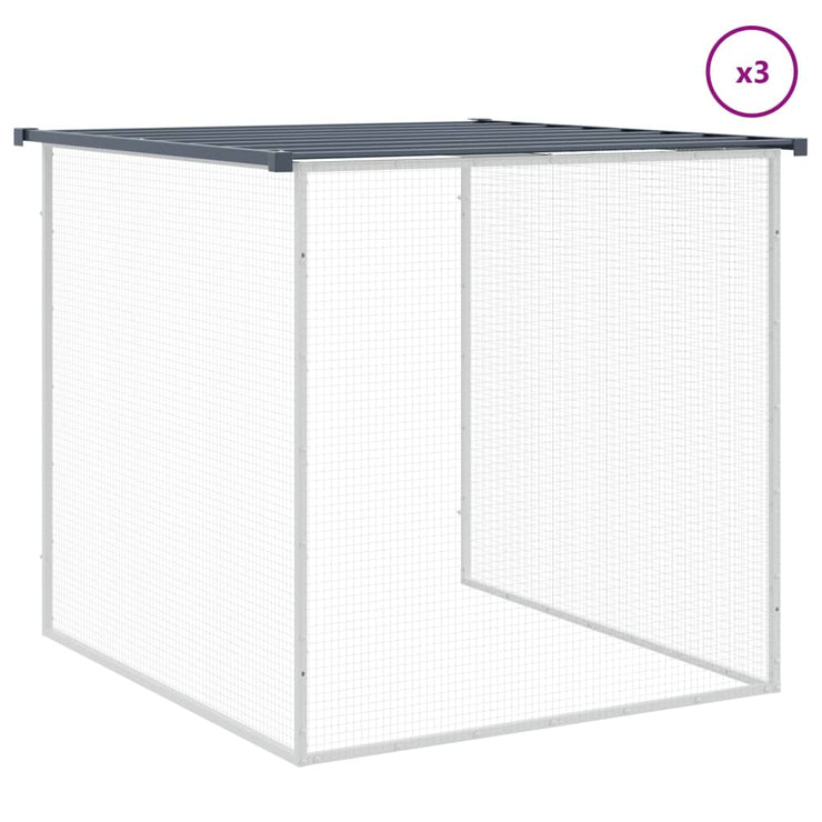 Chicken Cage with Roof Anthracite 158.7"x38.6"x35.4" Galvanized Steel