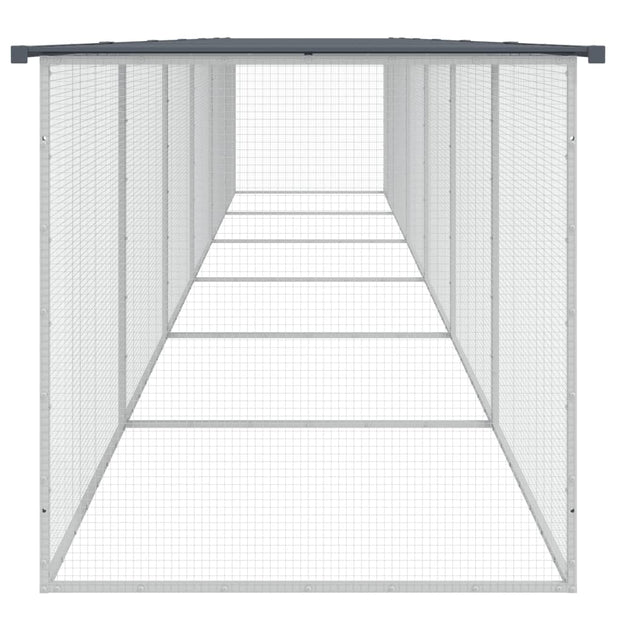 Chicken Cage with Roof Anthracite 237.4"x38.6"x35.4" Galvanized Steel