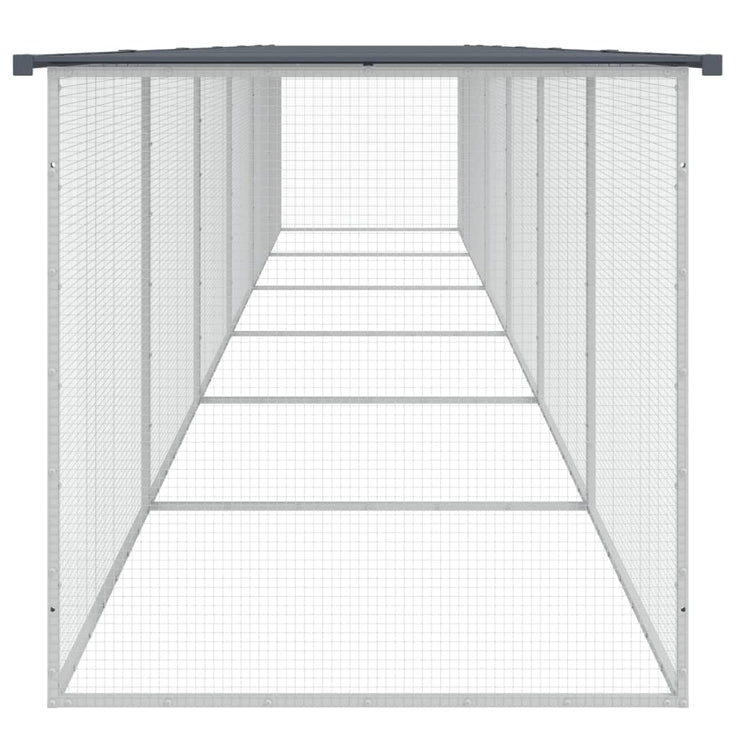 Chicken Cage with Roof Anthracite 237.4"x38.6"x35.4" Galvanized Steel