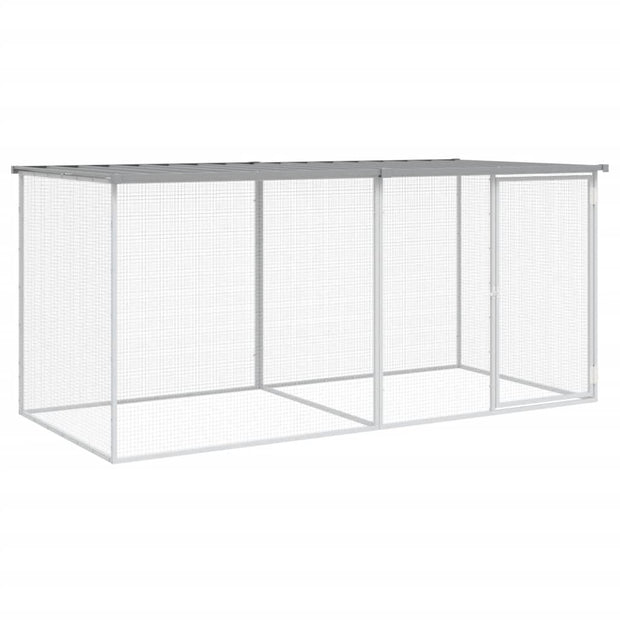 Chicken Cage with Roof Light Gray 79.9"x38.6"x35.4" Galvanized Steel