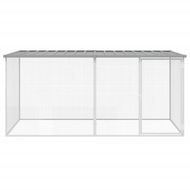 Chicken Cage with Roof Light Gray 79.9"x38.6"x35.4" Galvanized Steel