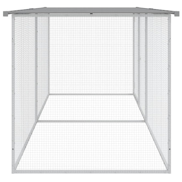 Chicken Cage with Roof Light Gray 79.9"x38.6"x35.4" Galvanized Steel