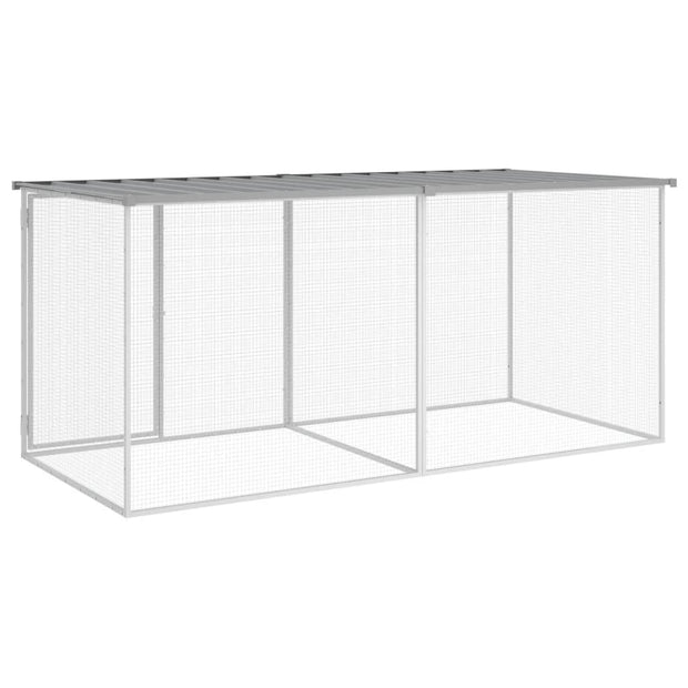 Chicken Cage with Roof Light Gray 79.9"x38.6"x35.4" Galvanized Steel