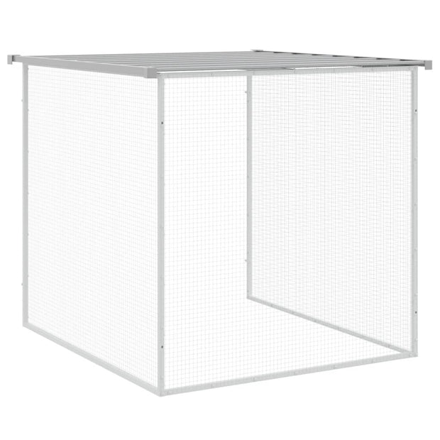 Chicken Cage with Roof Light Gray 79.9"x38.6"x35.4" Galvanized Steel