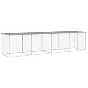 Chicken Cage with Roof Light Gray 158.7"x38.6"x35.4" Galvanized Steel