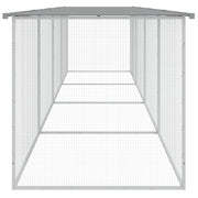 Chicken Cage with Roof Light Gray 158.7"x38.6"x35.4" Galvanized Steel