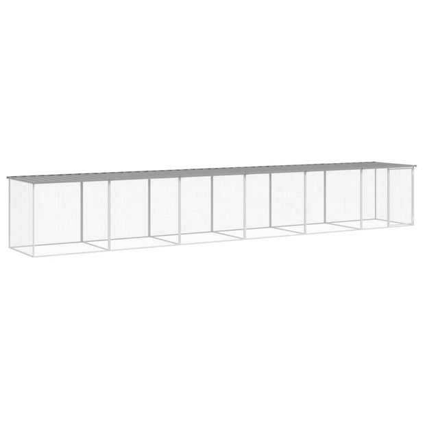 Chicken Cage with Roof Light Gray 237.4"x38.6"x35.4" Galvanized Steel