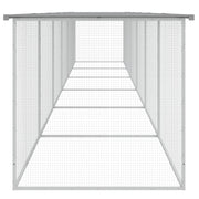 Chicken Cage with Roof Light Gray 237.4"x38.6"x35.4" Galvanized Steel