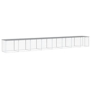 Chicken Cage with Roof Light Gray 316.1"x38.6"x35.4" Galvanized Steel