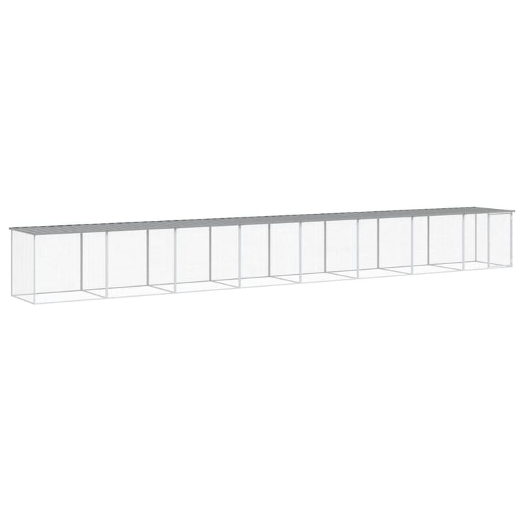 Chicken Cage with Roof Light Gray 316.1"x38.6"x35.4" Galvanized Steel